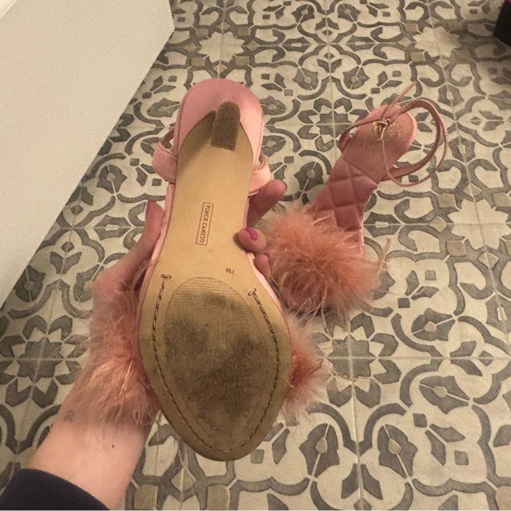 Vince Camuto | Blush “Penely” Feather Ankle-Strap Heels | Size 7 - Picture 6 of 16